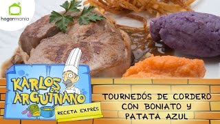 Karlos Arguiñano Receta de Tournedós de cordero con boniato y patata azul [upl. by Mikiso]