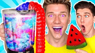 Funniest Gummy Food vs Real Food Smoothie Challenges Good vs Gross How To Make Sourest Candy Drink [upl. by Rosen]