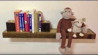 DIY Floating Shelf with Moveable Bookends [upl. by Perl]