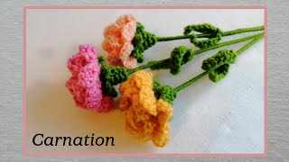 Crochet Carnation flowers  JovelynCrochet [upl. by Asteria]