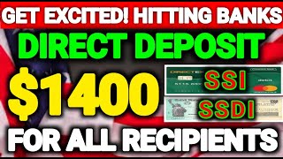 Get Excited 1400 Stimulus Check Direct Deposit Hitting Bank Accounts for SSI SSDI VA Recipients [upl. by Yraht]