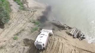 Uran 6 Robot clears several mines from a beach in Mariupol [upl. by Sualokcin]