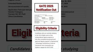 Gate 2025 Exam DateRegistrationResult date Out GATE 2025 Eligibility CriteriaRegistration Fee [upl. by Eilssel]