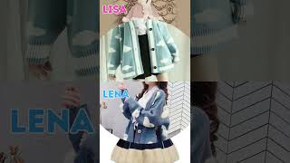 Lisa or Lena💗💝  WINTER DRESSES chooseone viral lisa lena lisaandlena [upl. by Quentin]