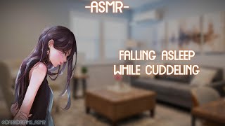 ASMR ROLEPLAY falling asleep while cuddling with dom friend binauralF4A [upl. by Sinnod]