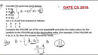 Compiler Design PYQ Gate CS 2019 [upl. by Olnay]