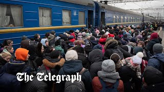 Ukrainian refugees desperately flee Zaporizhzhia on packed trains  Dispatch [upl. by Shewchuk962]