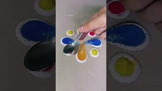 Simple Rangoli  Satisfying Rangoli  Easy Rangoli Tips  ASMR rangoli satisfying asmr [upl. by Anaeco380]