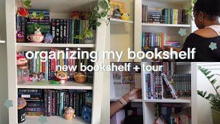 organizing my bookshelf  building new bookshelf  bookshelf tour 🍃 [upl. by Ellerehs405]