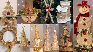 20 Best DIY Christmas Decoration ideas with Jute ropeburlap🎄🎄2023 [upl. by Olympe]