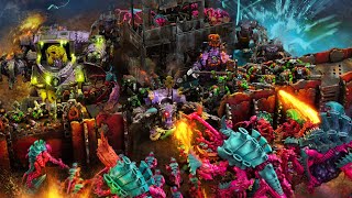 Orks vs Synthwave Tyranids Battle for KILLCHESTA Narrative WARHAMMER 40K [upl. by Modla397]