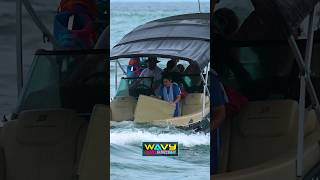 Dad stuffs the Pontoon at Haulover Inlet  Wavy Boats [upl. by Vacuva]