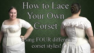 How to Lace Yourself in a Corset  A Historical Sewing Vlog [upl. by Eitsirhc]