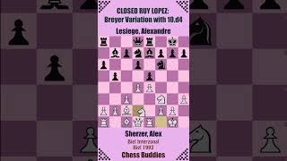 CLOSED RUY LOPEZ Breyer Defence 🔴 Sherzer Alex vs Lesiege Alexandre  Biel 1993 [upl. by Merriam]