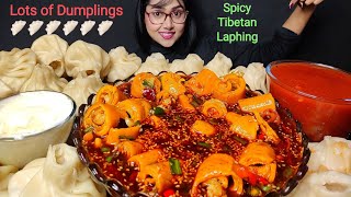 Eating Lots of Nepali Momo amp Laphing Big Bites  Asmr Eating  Mukbang [upl. by Rabah797]