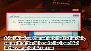 Windows Cannot installed to this disk ensure that the disk controller is enabled [upl. by Odnumde750]