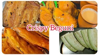 Bengali Style Crispy Beguni Recipe ll Perfect Beguni Recipe ll CrispyBeguni 😋 👌 [upl. by Eicats529]