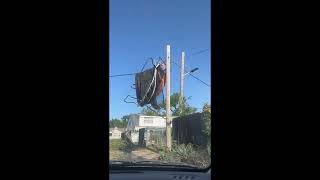 Trampoline Hangs From Power Line After Tornado Hits Bartlesville [upl. by Leugimesoj]