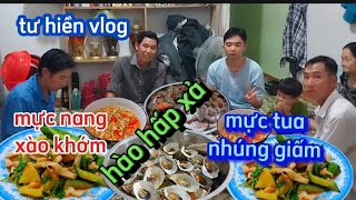 mực nang xào khớmmực tua nhúng giấm hào hấp xảae làm lai rai quottư hiền vlog quot [upl. by Madlen755]