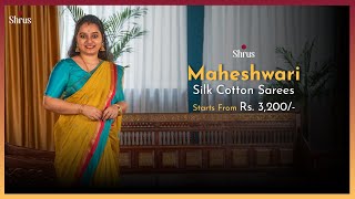 Maheshwari Silk Cotton Sarees by Shrus  Shop Online  wwwshruscom  15 Nov24 [upl. by Jermaine]