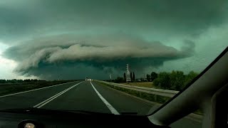 Wjazd w Superkomórkę burzową Potężne oberwanie chmury nad Opolem 26062020 4K UHD 60FPS V3 [upl. by Erreit]