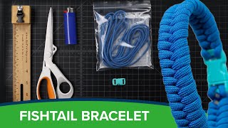 Paracord Fishtail Bracelet—Beginner Tutorial [upl. by Fina]