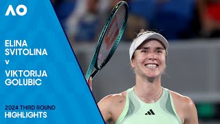 Elina Svitolina v Viktorija Golubic Highlights  Australian Open 2024 Third Round [upl. by Silvano]