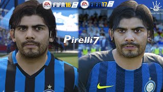 FIFA 17 vs FIFA 16 FC INTER Faces Comparison PS4  IcardiPerisicBanega amp more by Pirelli7 [upl. by Daniyal]