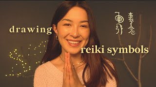 ASMR Tracing amp Drawing Reiki Symbols ☯️ Hand Movements Finger Flutters Spiritual Roleplay [upl. by Leakcim]