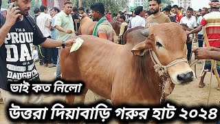 ভাই কত নিলো উত্তরা দিয়াবাড়ি গরুর হাট ২০২৪  Eid Dhamaka 2024 Uttara Diabari cow market [upl. by Pozzy768]