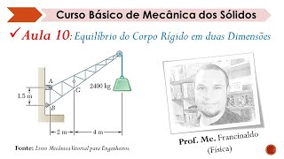 Equilíbrio do Corpo Rígido em Duas Dimensões  Aula 10  Mecânica dos Sólidos [upl. by Tomkin]