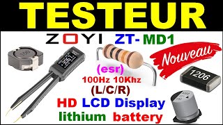 Testeur de composant électronique condensateur inductance résistance esr Zoyi ZTmd1 zotek [upl. by Petua]