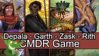 Dwarves go vroom Depala vs Garth vs Zask vs Rith EDH  CMDR game play for Magic The Gathering [upl. by Aihpled]