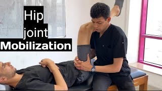 Hip Joint Mobilization distraction antpost latmed inf glide [upl. by Namreg]