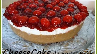 CHEESECAKE DE FRUTOS ROJOS SIN HORNO receta facil [upl. by Eglanteen903]