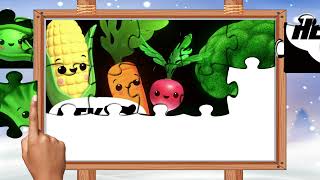 Hey Bear Sensory Hey Bear Sensory Puzzle Hey Bear Sensory Vegetables Dancing Veggies Dancing [upl. by Nove]