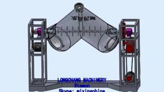 V Blender Intensifier Bar Construction 3D working Video for powder mixing production [upl. by Ekud115]