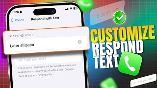 How to Customize Respond Text for Incoming Calls on iPhone  Custom Reply Messages for Calls [upl. by Nehtiek862]