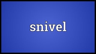 Snivel Meaning [upl. by Sirraf]