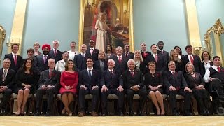 Cabinet ministers swornin during ceremony at Rideau Hall [upl. by Ahsinot]