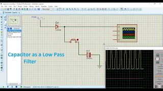 how to use capacitor in proteus  capacitor as a low pass filter in proteus simulation [upl. by Bergren10]