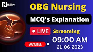 OBG NURSING MCQS EXPLANATION  NIDHYA NURSING CENTER [upl. by Aissatan]