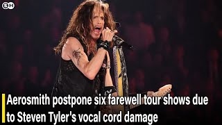 Aerosmith postpone six farewell tour shows due to Steven Tylers vocal cord damage news [upl. by Oringa]