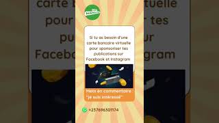 Carte bancaire virtuelle disponible pour sponsoriser les publications sur Facebook et Instagram [upl. by Allenotna]