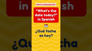 How to say WHAT DAY IS TODAY in Spanish spanishlessons shortsyoutube learnspanish [upl. by Tabatha532]