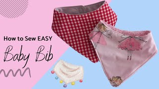 EASY DIY BABY BIB 👶How to make a Baby Bib PatternampTutorial For Beginners Scrap Fabricamp Baby Gift [upl. by Yennep659]