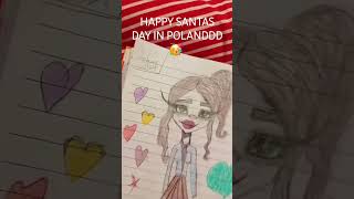 Happy sntas day in poland 🥳 🎉 🇵🇱 🇵🇱 🎄 poland art drawing santasday [upl. by Cheng]