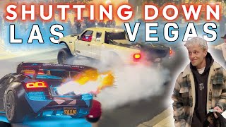 CRAZIEST CAR MEET after SEMA 22  SHUTTING Down LAS VEGAS  Donuts Flames amp Police  OG Schaefchen [upl. by Caren13]