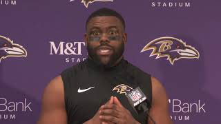 Mark Ingram hypes up Lamar Jackson before postgame press conference [upl. by Chrisman]