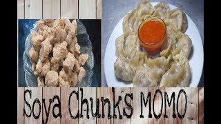 Nepali Soya Chunks Momos recipe  सोया बड़ी  Easily make soya chunks momos at home [upl. by Terrena]